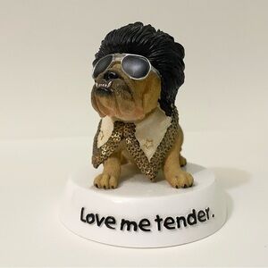 Vtg Zelda Wisdom Bulldog Figurine Love Me Tender 2002 Westland Elvis Style